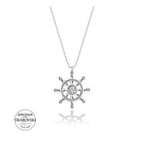 Swarovski Taşlı Dümen 925 Ayar Gümüş Kolye