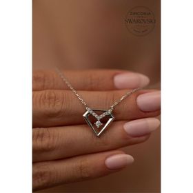 Swarovski Taşlı Elmas Modeli Zirconia Gümüş Kolye