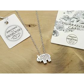 Swarovski Taşlı Fil Gümüş Kolye