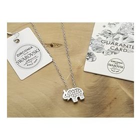 Swarovski Taşlı Fil Gümüş Kolye