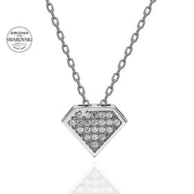 Swarovski Taşlı Gümüş Kolye