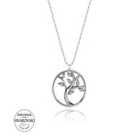 Swarovski Taşlı Hayat Ağacı 925 Ayar Gümüş Kolye