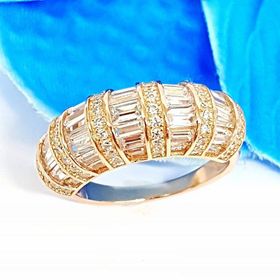 Swarovski Taşlı İtalyan Tasarımı 925 Ayar Rose Gümüş Yüzük
