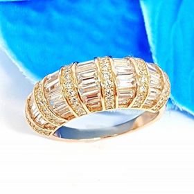 Swarovski Taşlı İtalyan Tasarımı 925 Ayar Rose Gümüş Yüzük