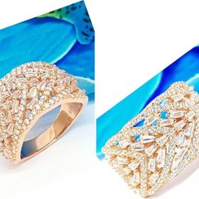 Swarovski Taşlı İtalyan Tasarımı 925 Ayar Rose Gümüş Yüzük