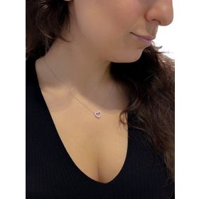 Swarovski Taşlı Kalpli 925 Ayar Gümüş Kolye