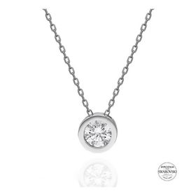 Swarovski Taşlı Kedi 925 Ayar Gümüş Kolye