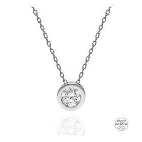 Swarovski Taşlı Kedi 925 Ayar Gümüş Kolye