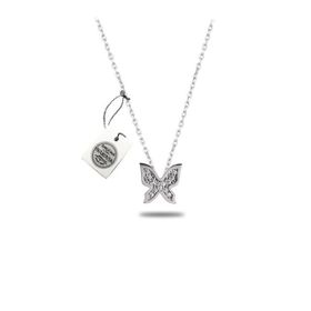 Swarovski Taşlı Kelebek Model 925 Ayar Gümüş Kolye