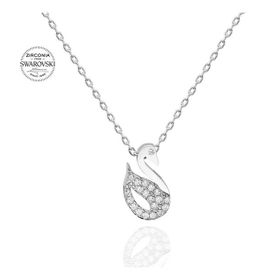 Swarovski Taşlı Kuğum 925 Ayar Gümüş Kolye