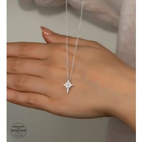 Swarovski Taşlı Kutup Yıldızı 925 Ayar Gümüş Kolye