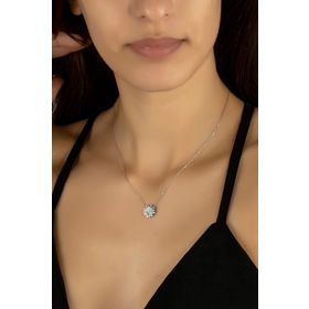 Swarovski Taşlı Kutup Yıldızı 925 Ayar Gümüş Kolye