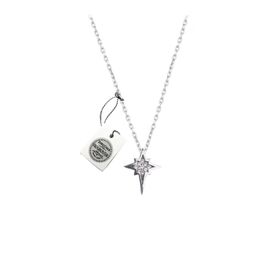 Swarovski Taşlı Kutup Yıldızı Model 925 Ayar Gümüş Kolye