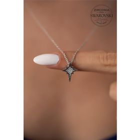 Swarovski Taşlı Kutup Yıldızı Model 925 Ayar Gümüş Kolye