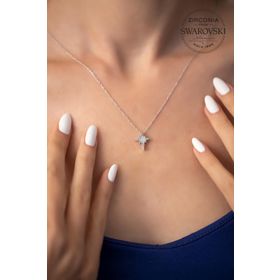 Swarovski Taşlı Kutup Yıldızı Model 925 Ayar Gümüş Kolye