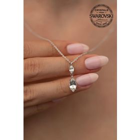 Swarovski Taşlı Mekik Model Crystal Gümüş Kolye