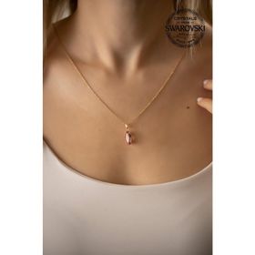 Swarovski Taşlı Mekik Model Rose Kaplama Crystal Gümüş Kolye