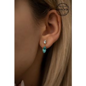 Swarovski Taşlı Mekik Model Rose Kaplama Gümüş Crystal Küpe