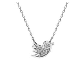 Swarovski Taşlı Serçe Kuşu 925 Ayar Gümüş Kolye