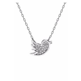Swarovski Taşlı Serçe Kuşu 925 Ayar Gümüş Kolye