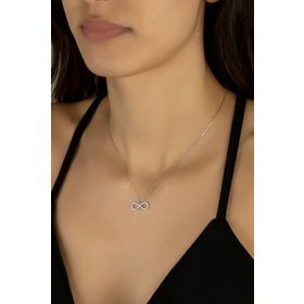 Swarovski Taşlı Sonsuzluk 925 Ayar Gümüş Kolye
