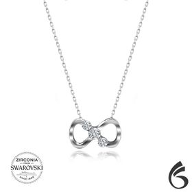 Swarovski Taşlı Sonsuzluk 925 Ayar Gümüş Kolye