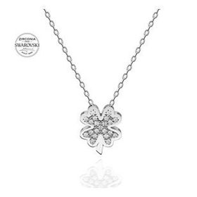 Swarovski Taşlı Taşlı Yonca 925 Ayar Gümüş Kolye