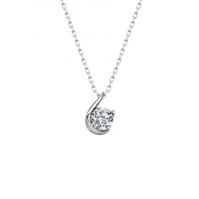 Swarovski Taşlı Tek Taş Taç 925 Ayar Gümüş Kolye