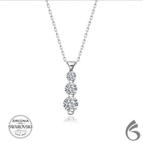 Swarovski Taşlı Tria 925 Ayar Gümüş Kolye