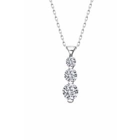 Swarovski Taşlı Tria 925 Ayar Gümüş Kolye