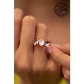 Swarovski Taşlı Üçtaş Model Crystal Gümüş Kolye