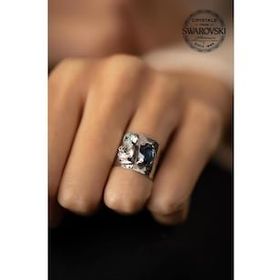 Swarovski Taşlı Üçtaş Model Crystal Gümüş Kolye