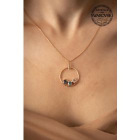 Swarovski Taşlı Üçtaş Model Crystal Gümüş Kolye