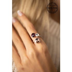 Swarovski Taşlı Üçtaş Model Crystal Gümüş Kolye