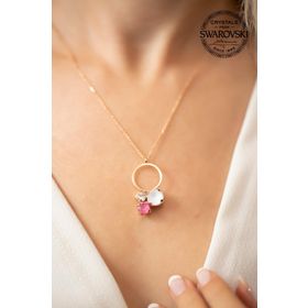 Swarovski Taşlı Üçtaş Model Crystal Gümüş Kolye