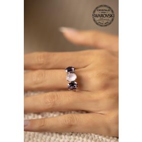 Swarovski Taşlı Üçtaş Model Crystal Gümüş Kolye