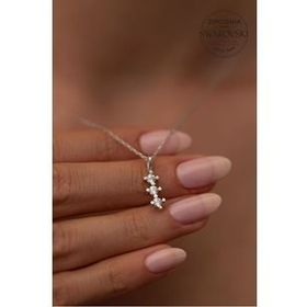 Swarovski Taşlı Üçtaş Model Zirconia Gümüş Kolye