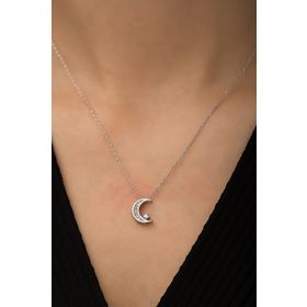 Swarovski Taşlı Yıldız Rodyum Kaplama 925 Ayar Gümüş Kolye