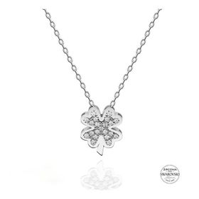 Swarovski Taşlı Yonca 925 Ayar Gümüş Kolye