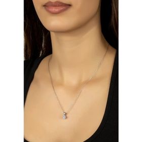 Swarovski Tek Taş 16 925 Ayar Gümüş Kolye