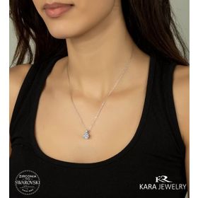 Swarovski Tek Taş 28 925 Ayar Gümüş Kolye