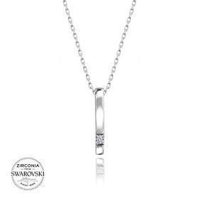 Swarovski Tek Taş 925 Ayar Gümüş Kolye