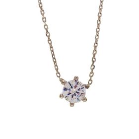 Swarovski Tek Taş 925 Ayar Gümüş Kolye