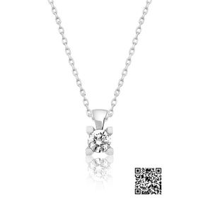 Swarovski Tektaş Rodyum Kaplama 925 Ayar Gümüş Kolye