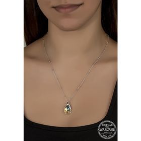 Swarovski Union Crystal Kadın 22 mm Top Zincirli Damla Gümüş Kolye