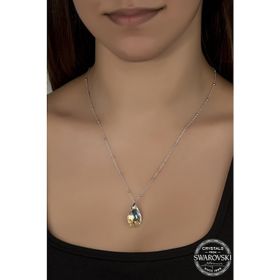 Swarovski Union Crystal Kadın 22 mm Top Zincirli Damla Gümüş Kolye