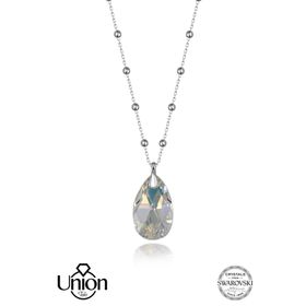 Swarovski Union Crystal Kadın 22 mm Top Zincirli Damla Gümüş Kolye
