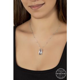 Swarovski Union Crystal Kadın Baget Gümüş Kolye