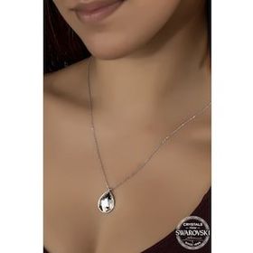 Swarovski Union Crystal Kadın Damla Döküm Gümüş Kolye