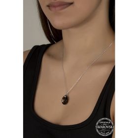 Swarovski Union Crystal Kadın Green Oval Zirconia Gümüş Kolye
